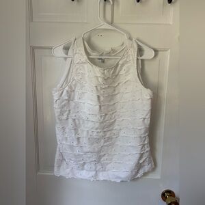 See by Chloe Sleeveless Scalloped Lace Tank in White, US Women’s Size 6 (S) Y2K